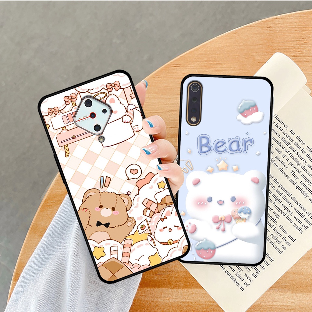 Ốp lưng Vivo S1 - Vivo S1 Pro in hình caro gấu thỏ dễ thương