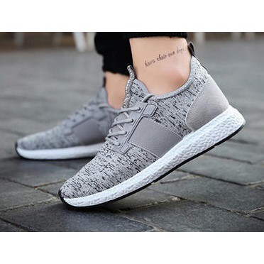 GiàyThể thao Nam Giày Sneaker thoáng khí khử mùi giữ nhiệt rẻ êm mềm phù hợp 4 mùa hd3 xám