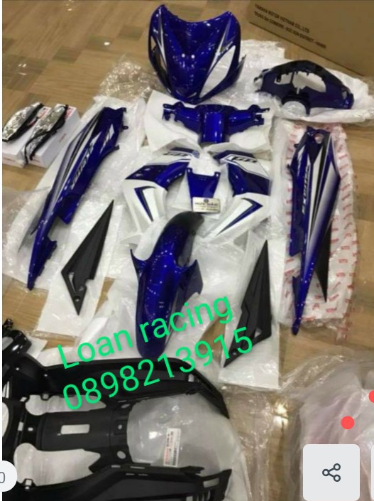 Dàn áo exciter 135 đời 2010 màu xanh GP full dàn màu 12 món zin mới chính hãng có tem