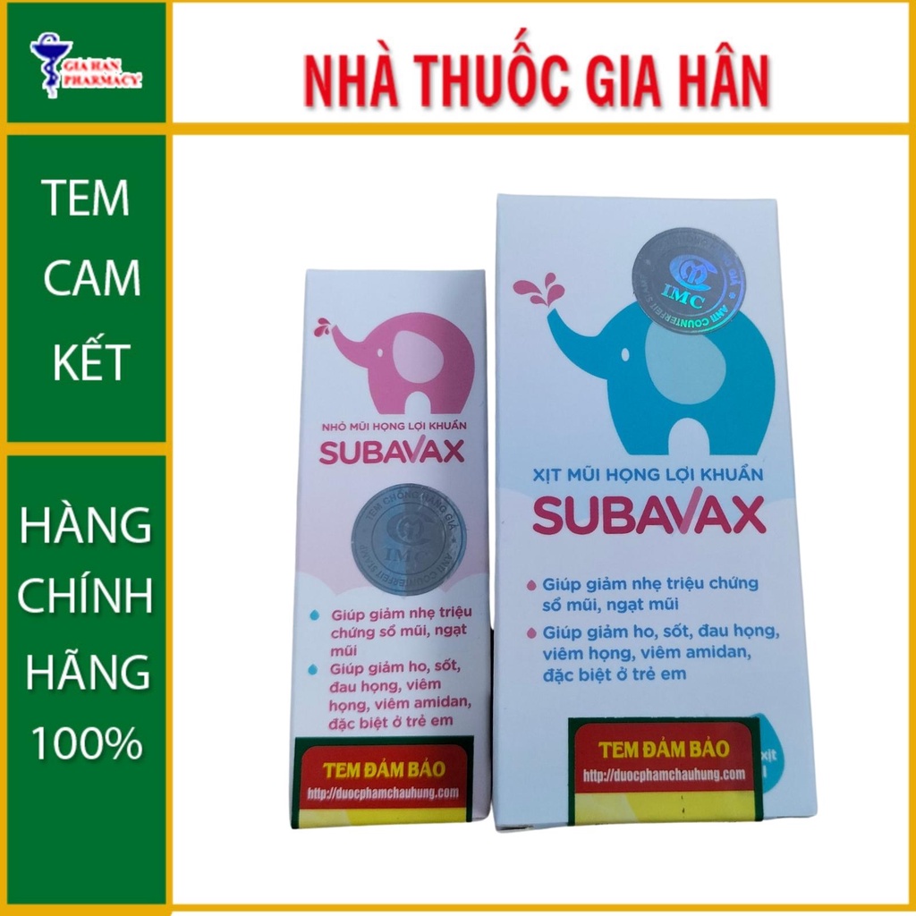 Xịt Mũi Họng SUBAVAX - Bổ Sung Lợi Khuẩn Đường Hô Hấp - Hộp 15ml - Gia Hân Pharmacy
