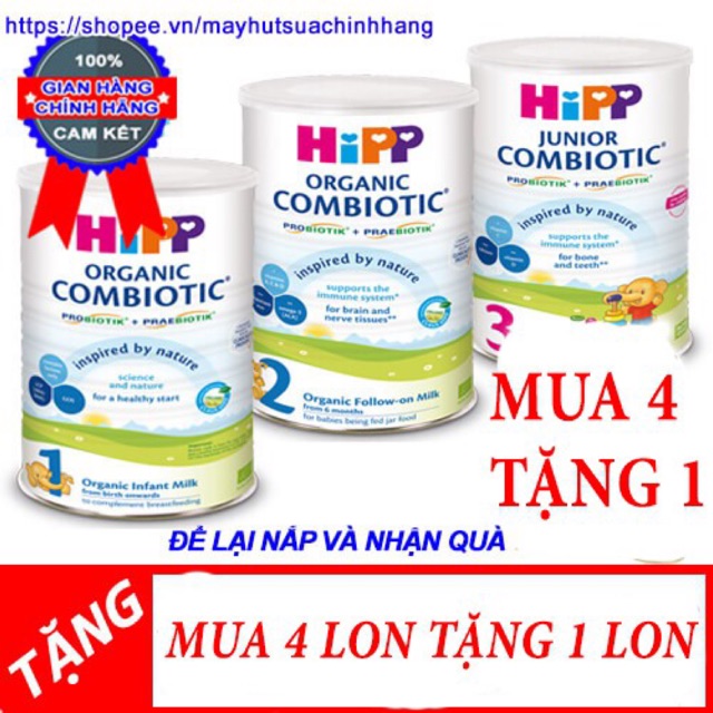 Sữa Hipp organic số 1,2,3,4 hộp 800g (kèm quà tặng)