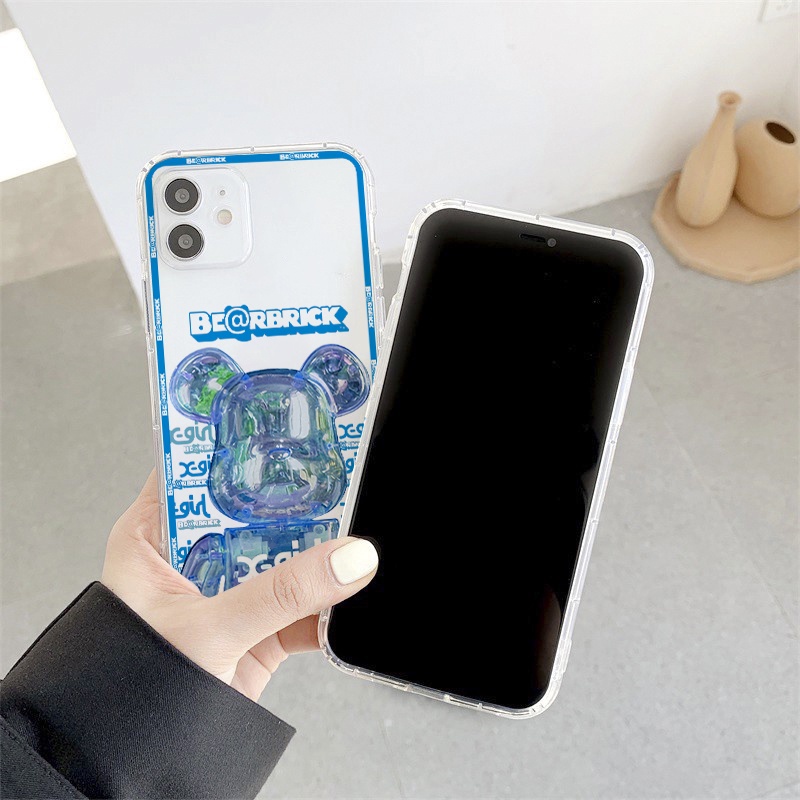 Ốp lưng iphone vuông cạnh ốp iphone hình gấu be@rbrick đủ mã 6/6plus/7plus/8/8plus/x/xr/xs/11/12/pro/max/plus/promax E73