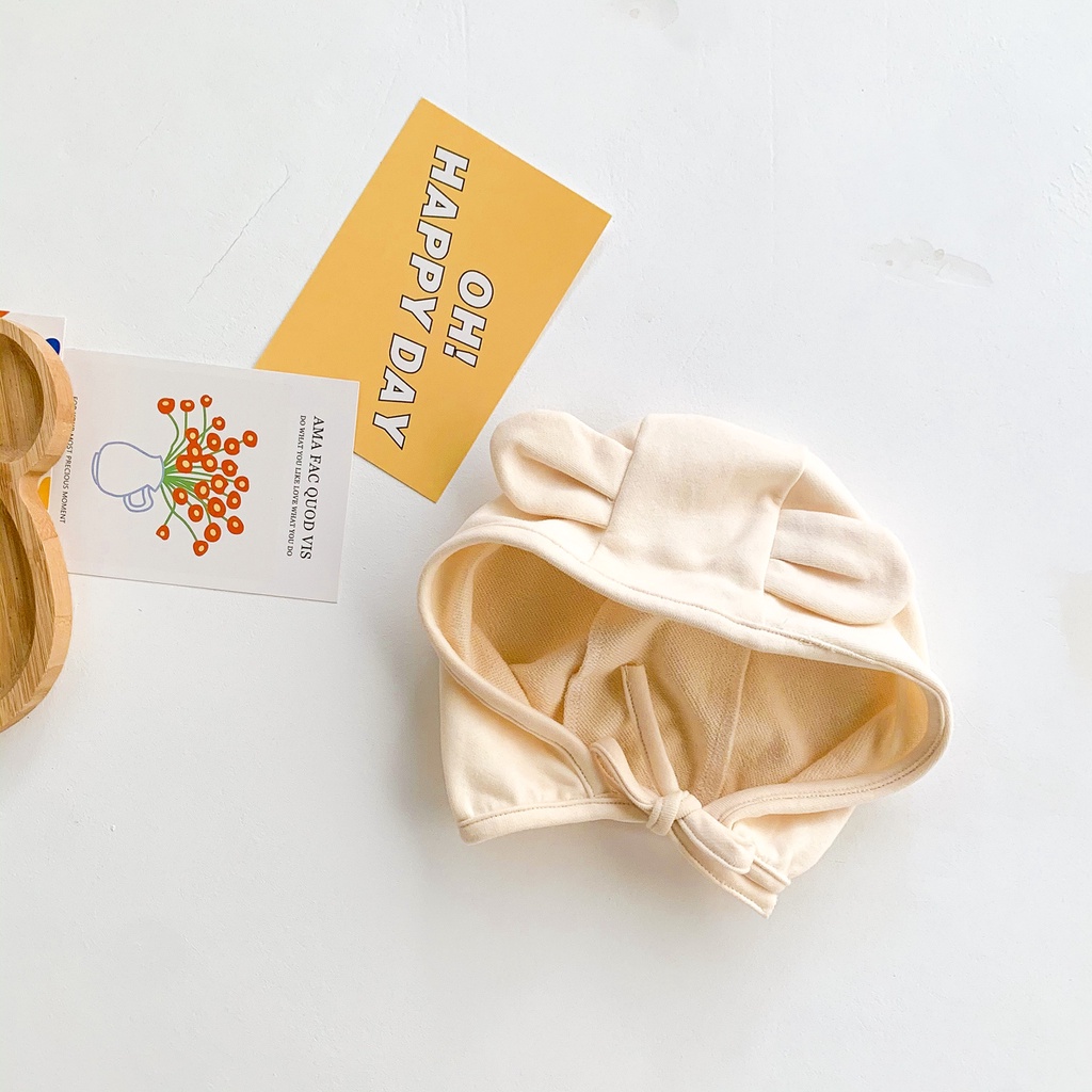 Set áo liền quần vải cotton tay dài hoạ tiết gấu đáng yêu cho bé 0-24 tháng