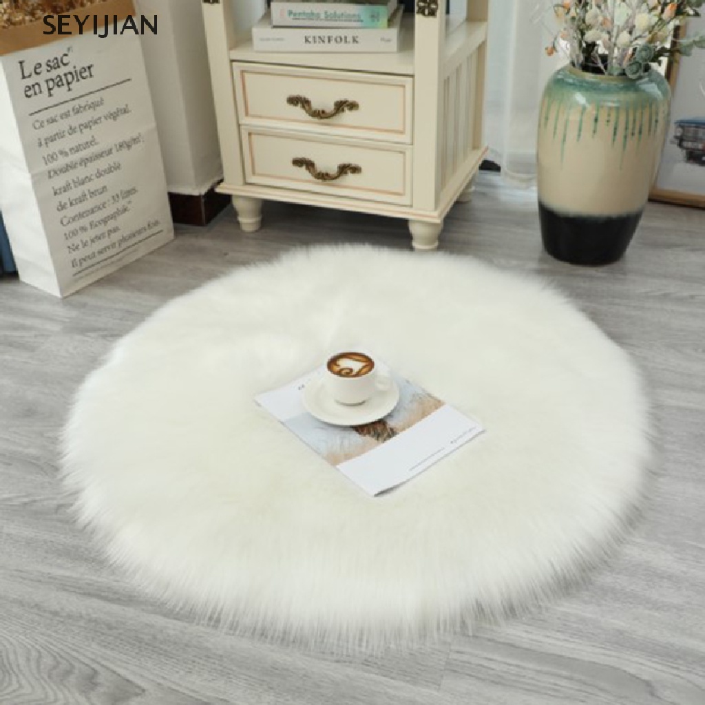 Đệm lót ghế ăn tròn len dày màu trơn ấm áp