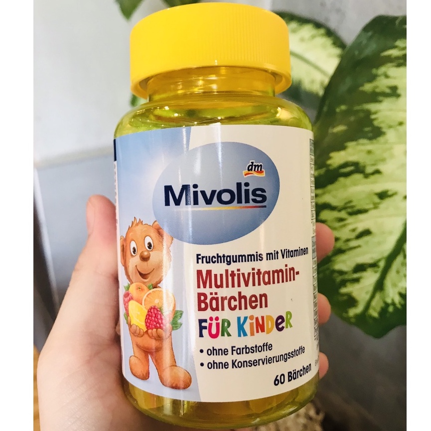 Hàng nội địa Đức Mivolis Kẹo Gấu Bổ Sung Vitamin Tổng Hợp Cho Trẻ Vị Trái Cây, 60 Viên