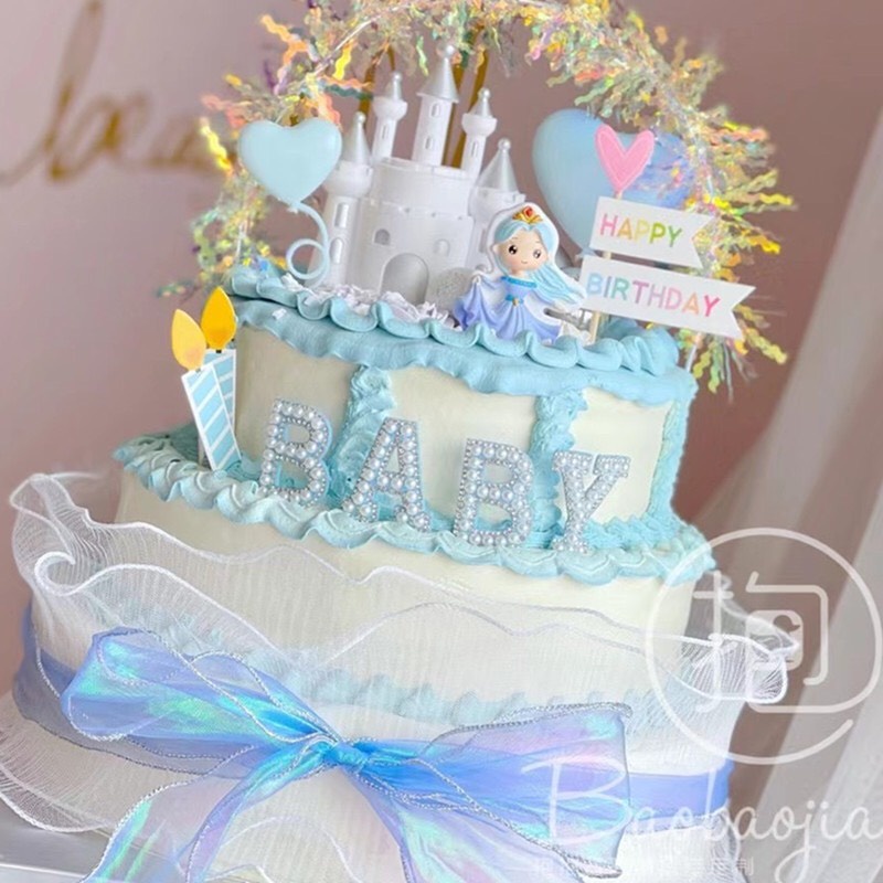 Trang trí bánh sinh nhật bánh kem - Chữ BABY, LOVE, MOM màu ngẫu nhiên