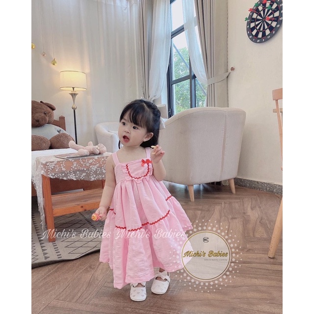 Váy công chúa thiết kế phối túi phom xoè siêu dễ thương cho bé (LA1)