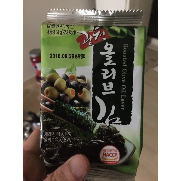 RONG BIỂN ĂN LIỀN OLIVE OIL SEASONED LAVER HÀN QUỐC - LỐC 6 GÓI - TẢO BIỂN