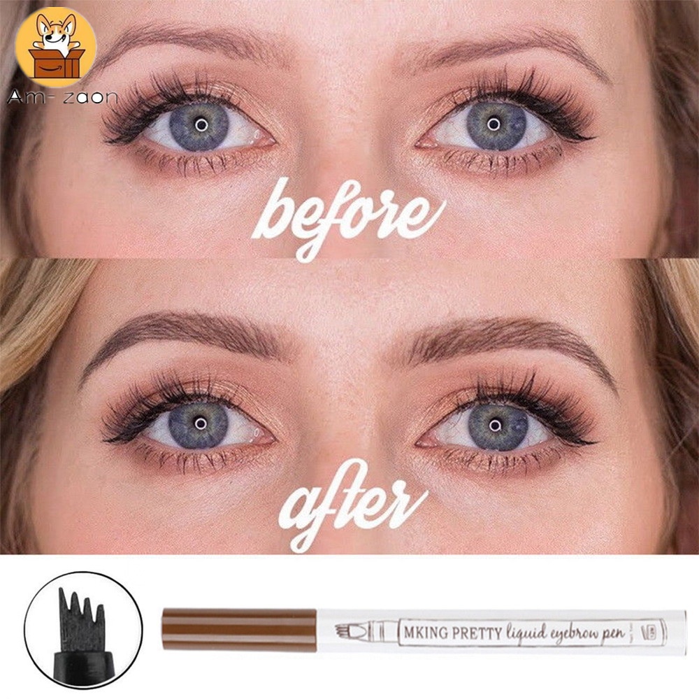 Bút Kẻ Lông Mày 4 Màu Tùy Chọn Nhanh Khô Lâu Trôi Tiện Dụng