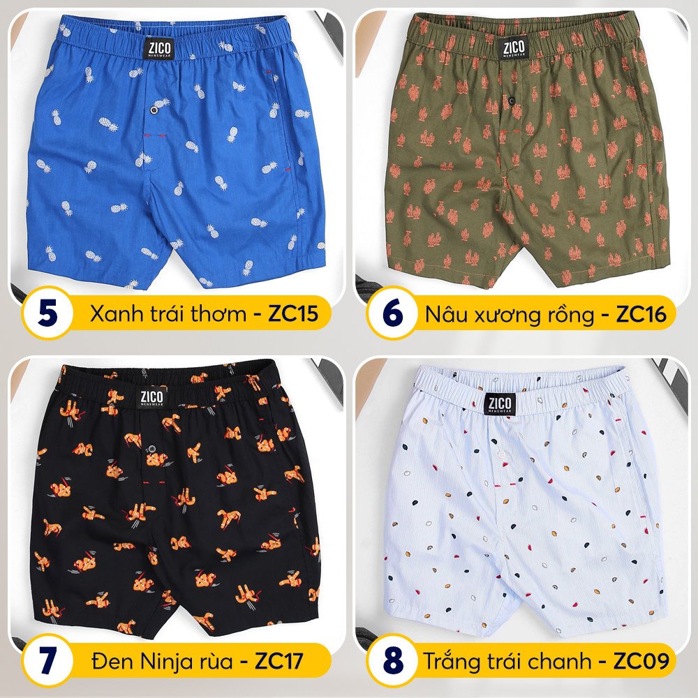 Quần đùi nam ZICO MENSWEAR vải cotton - Quần đùi nam mặc nhà lưng thun co dãn thoải mái vải mềm mịn thấm hút mồ hôi