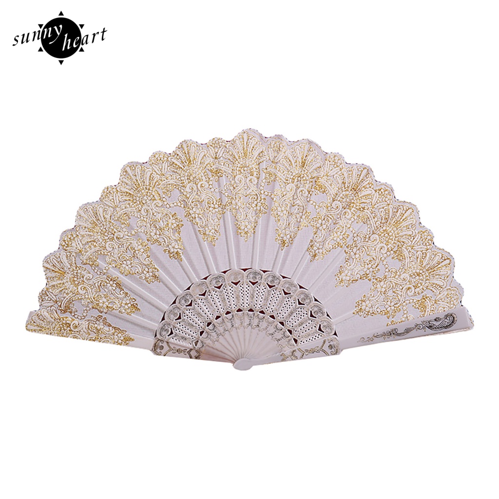 Quạt Xếp Cầm Tay Trọng Lượng Nhẹ In Họa Tiết Hoa Cho Đám Cưới