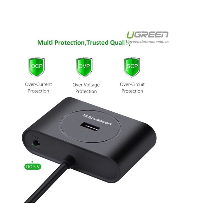 [ Chính hãng ] Bộ chia cổng USB 4 cổng 3.0 dài 80cm Ugreen UG-20291 hỗ trợ cho truyền dữ liệu siêu nhanh cao cấp
