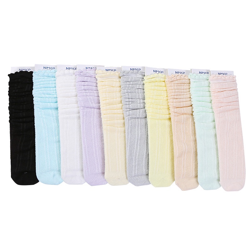 Vớ Cotton Cổ Cao Phối Lưới Mỏng Thoáng Khí Chống Muỗi Thời Trang Mùa Hè Cho Bé
