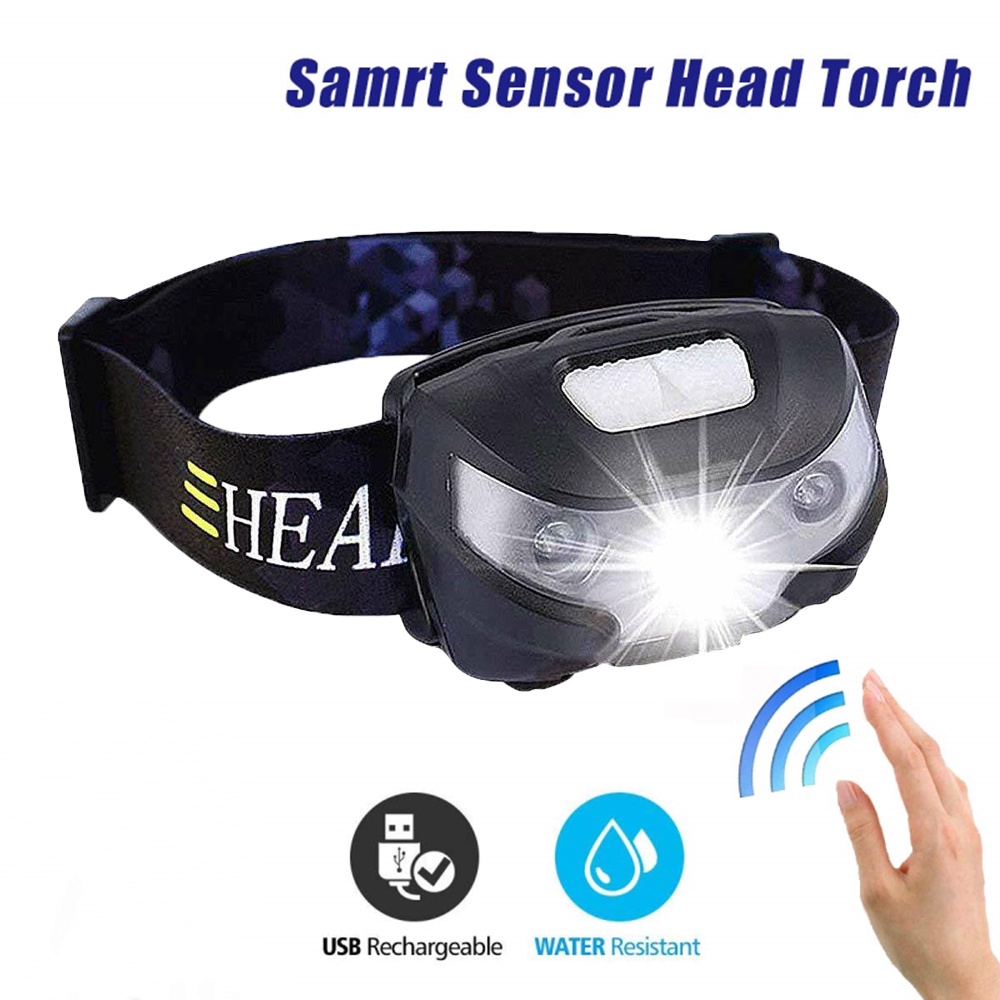 Đèn Pin Đội Đầu Siêu Sáng Chống Thấm Nước Cảm Biến Thông Minh Có Thể Sạc Lại Tiện Dụng | BigBuy360 - bigbuy360.vn