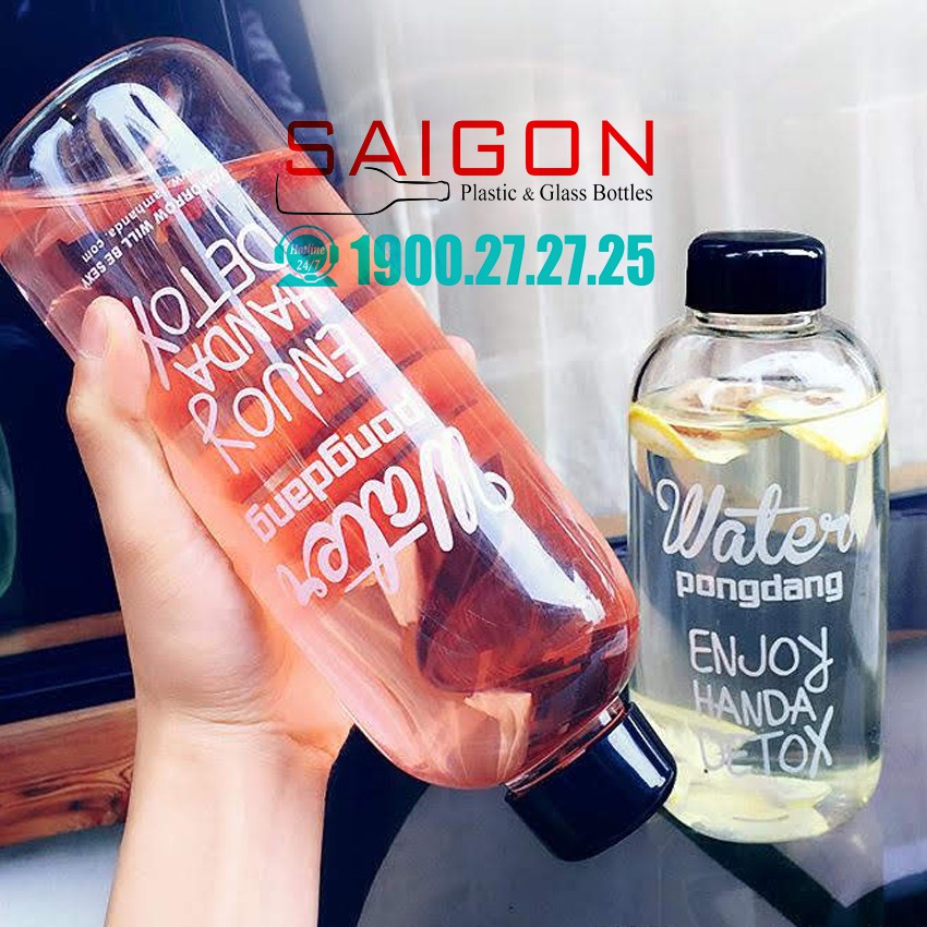 Bình Nước Thủy Tinh Water Detox Trong Suốt