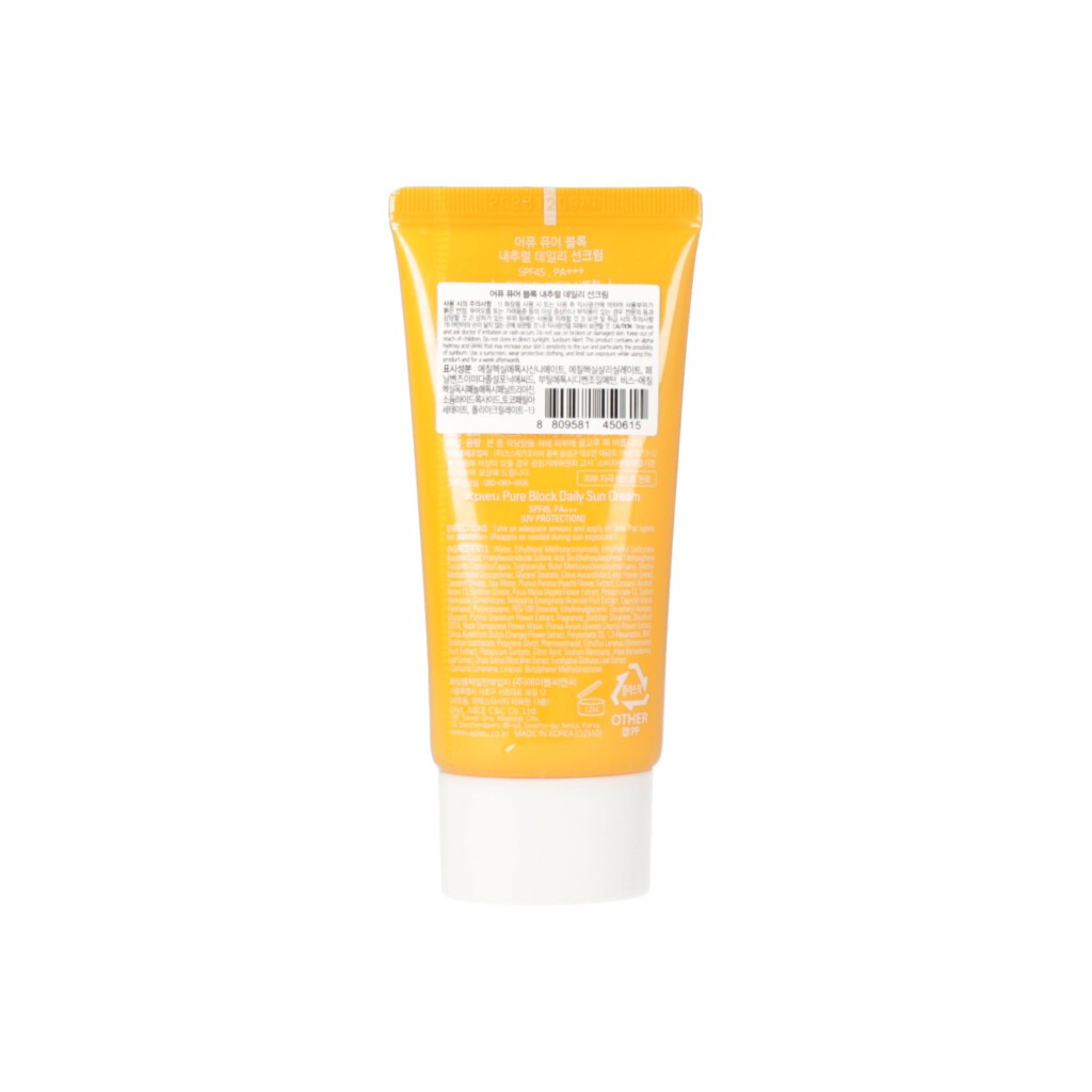 Kem chống nắng A'pieu 50ml Spf45 Pa + + + sử dụng hàng ngày tự nhiên