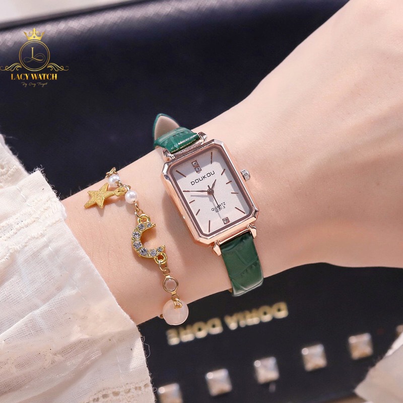 Đồng hồ nữ LaCy Watch đồng hồ đeo tay dây da mặt chữ nhật vạch số style retro DHDK0001 | BigBuy360 - bigbuy360.vn