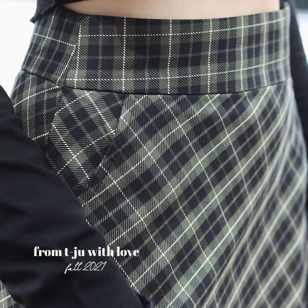 Chân váy suông dài kẻ caro, trơn, Chân váy suông dài sọc caro, trơn xẻ sau, ulzzang, hàn quốc, thiết kế T-Ju (cv lily) | BigBuy360 - bigbuy360.vn