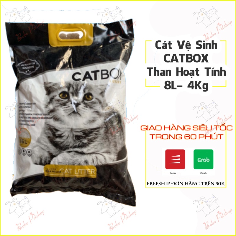 [VIDEO TỰ QUAY] Cát Vệ Sinh Cho Mèo CATBOX Bổ Sung Than Hoạt Tính, Cát CAT BOX Chanh, Táo, Cà Phê - Bobo Pet Shop Hà Nội