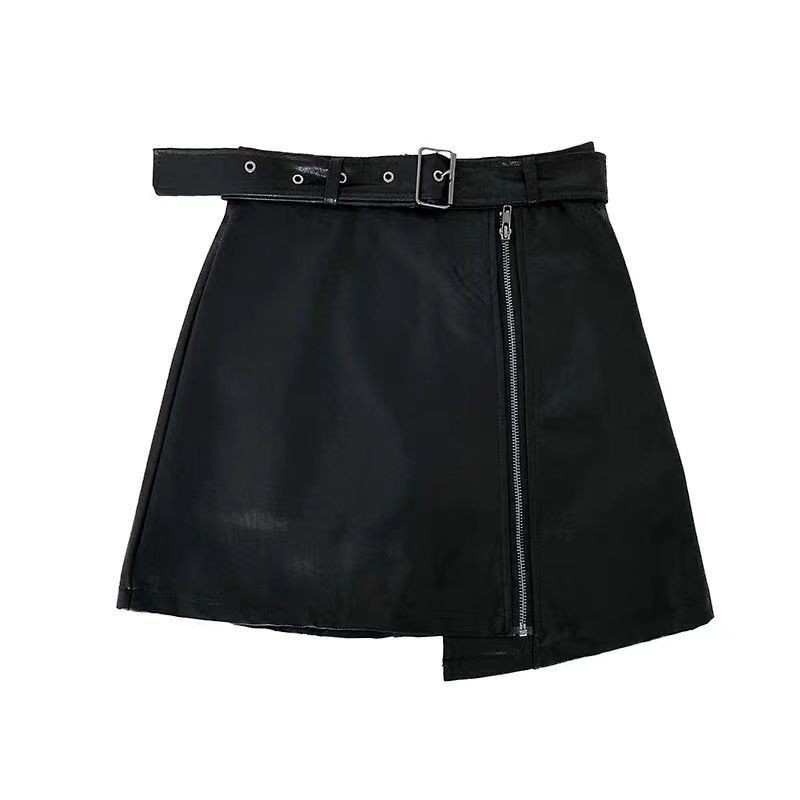 Chân váy da chữ A lưng cao kèm thắt lưng F43 | BigBuy360 - bigbuy360.vn