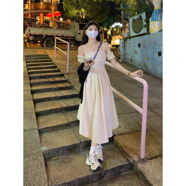 Váy Maxi Hai Dây Be Chun Lưng Tay Bèo
