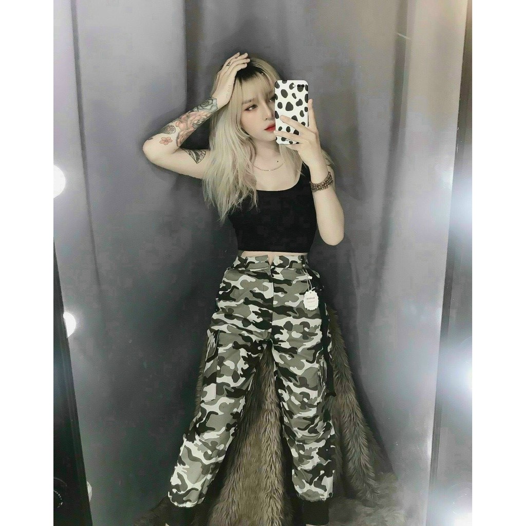 Sét bộ áo hai dây hở lưng trơn phối quần lình cực cá tính , chất thun bozip kaki  ( ảnh thật )