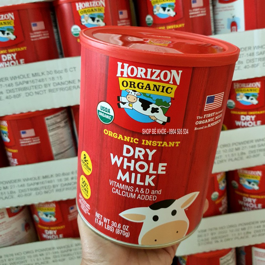 Sữa Horizon Organic Dry Whole Milk - Sữa tươi dạng bột hữu cơ Organic Horizon 870gr