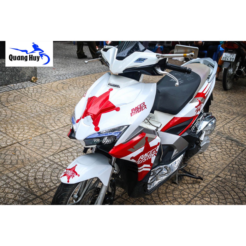 Tem trùm air blade ♦FREESHIP♦ đỏ trắng đời 2016-2019, độ team trùm ab dán phủ dàn áo xe đỏ trắng rẻ đẹp