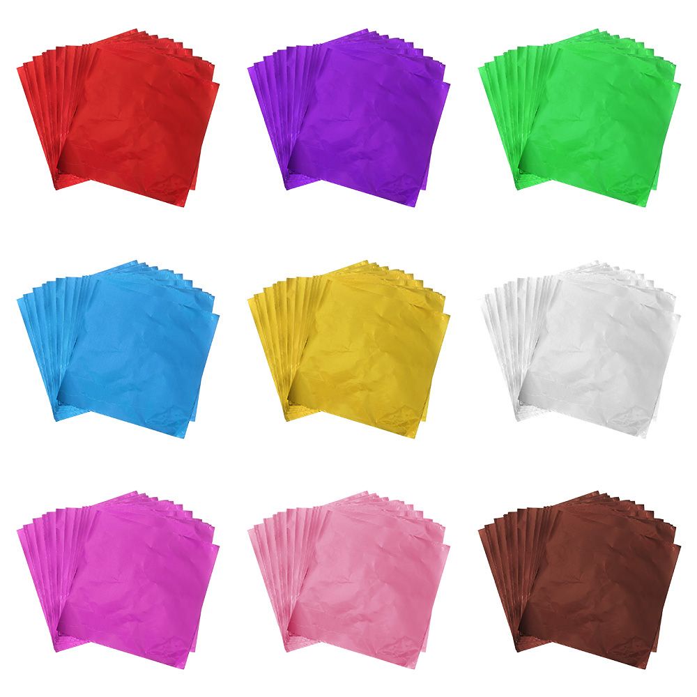 Set 100 giấy nhôm dập nổi màu sắc dùng để trang trí tiệc cưới DIY