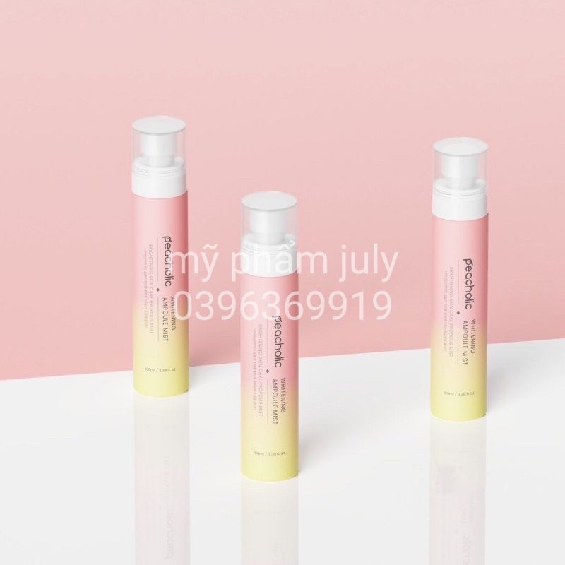 Xịt khoáng căng bóng, trắng da Peacholic Whitening Ampouple Mist