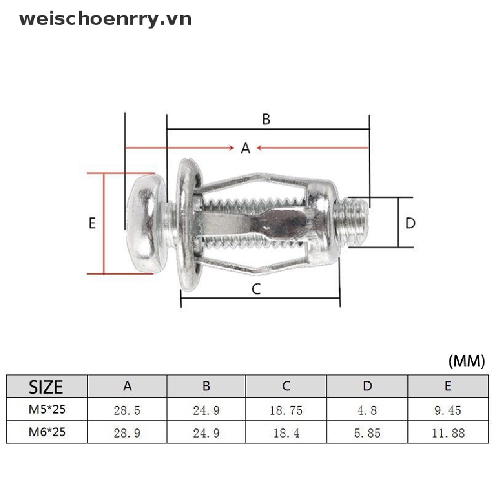 Set 10 ốc vít M5 / M6 bằng kim loại thông dụng cho xe hơi
