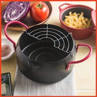Nồi chiên ngập dầu size 18cm tặng vỉ gác chảo làm sạch dầu sau khi chiên rán