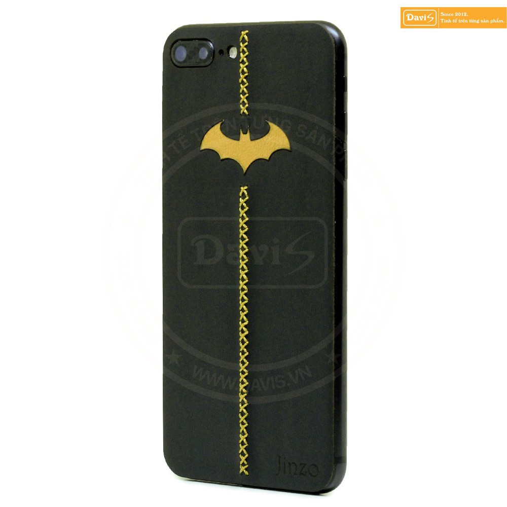 Miếng dán da dán Iphone 8 Plus - Da bò thật 100% - Phiên bản Batman - Chính hãng Davis