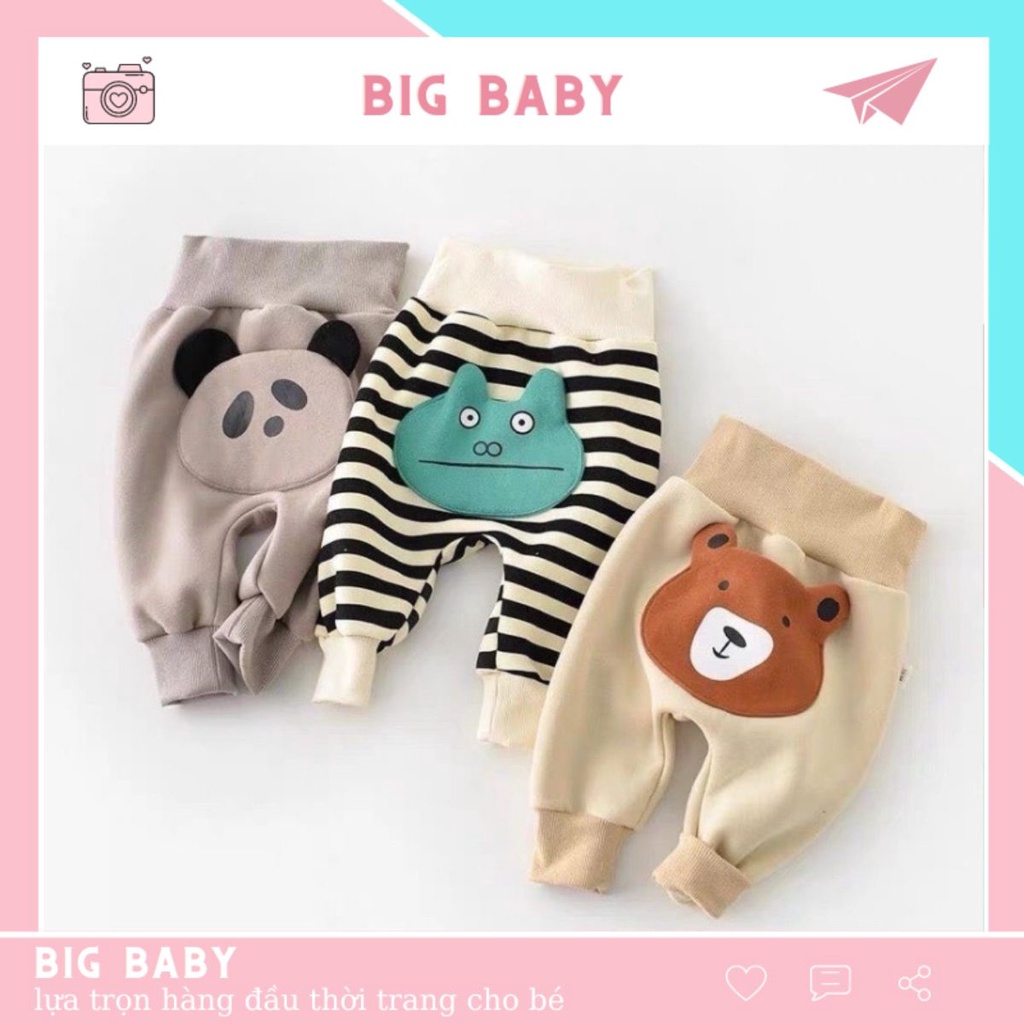 Quần Nỉ Hình Thú Cute Cho Bé - Quần Dài Nỉ Bông Day Dặn Dành Cho Bé Trai Và Bé Gái Từ 4-22kg Bing Baby