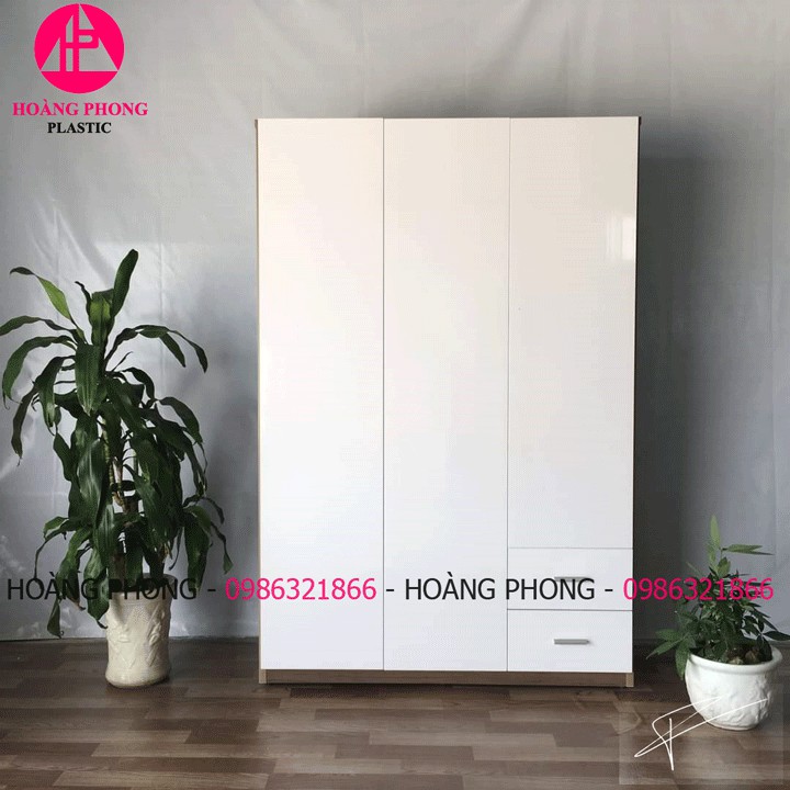 ( HÀNG CAO CẤP ) Tủ nhựa đài loan 3 cánh vân gỗ ngang 1m22 cao 1m85 miễn phí giao hàng | BigBuy360 - bigbuy360.vn