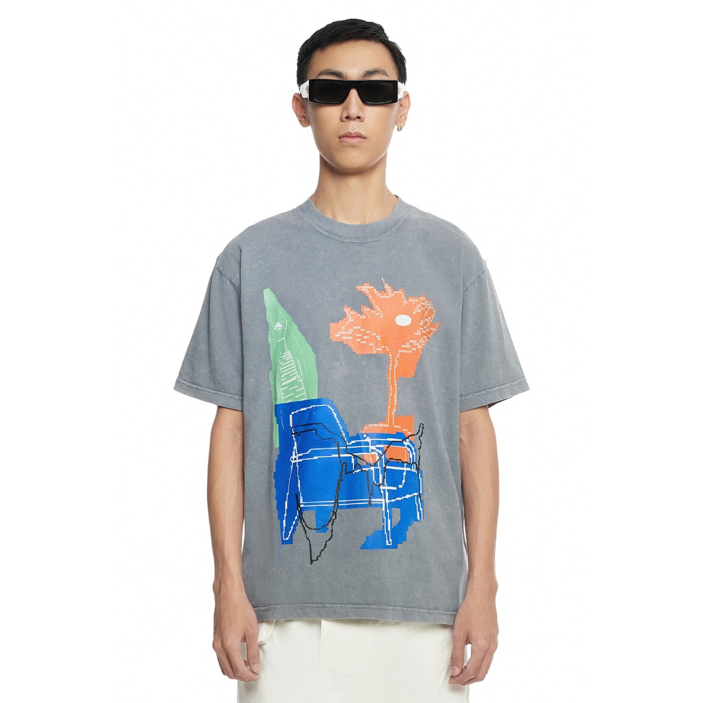 Áo thun nam ngắn tay Beuter "The Objects" Grey Washed T-Shirt