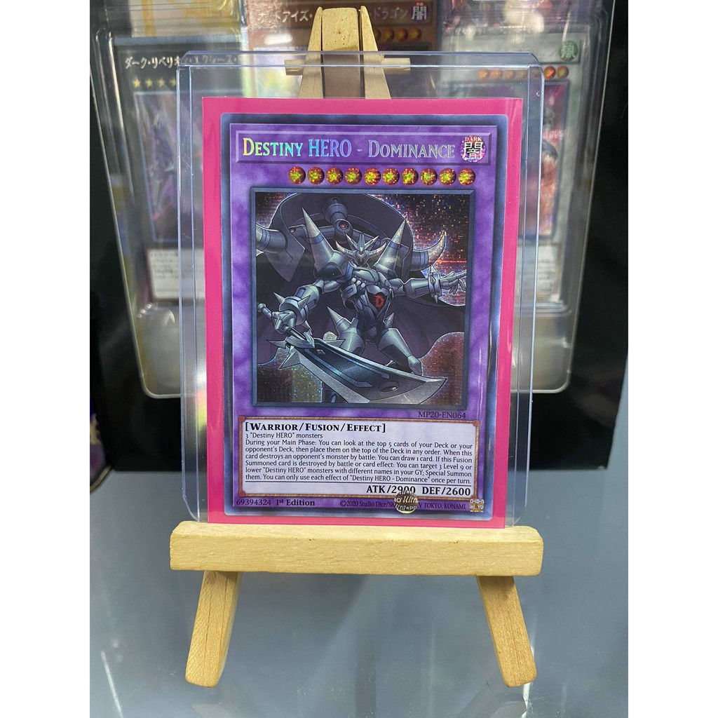 [ Dưa Hấu Yugioh ] Lá bài thẻ bài Destiny HERO Dominance - Prismatic Secret Rare - Tặng bọc bài nhựa bảo quản