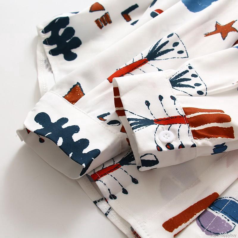 Áo sơ mi trắng in họa tiết hoạt hình phong cách Hàn Quốc cho nữ | BigBuy360 - bigbuy360.vn