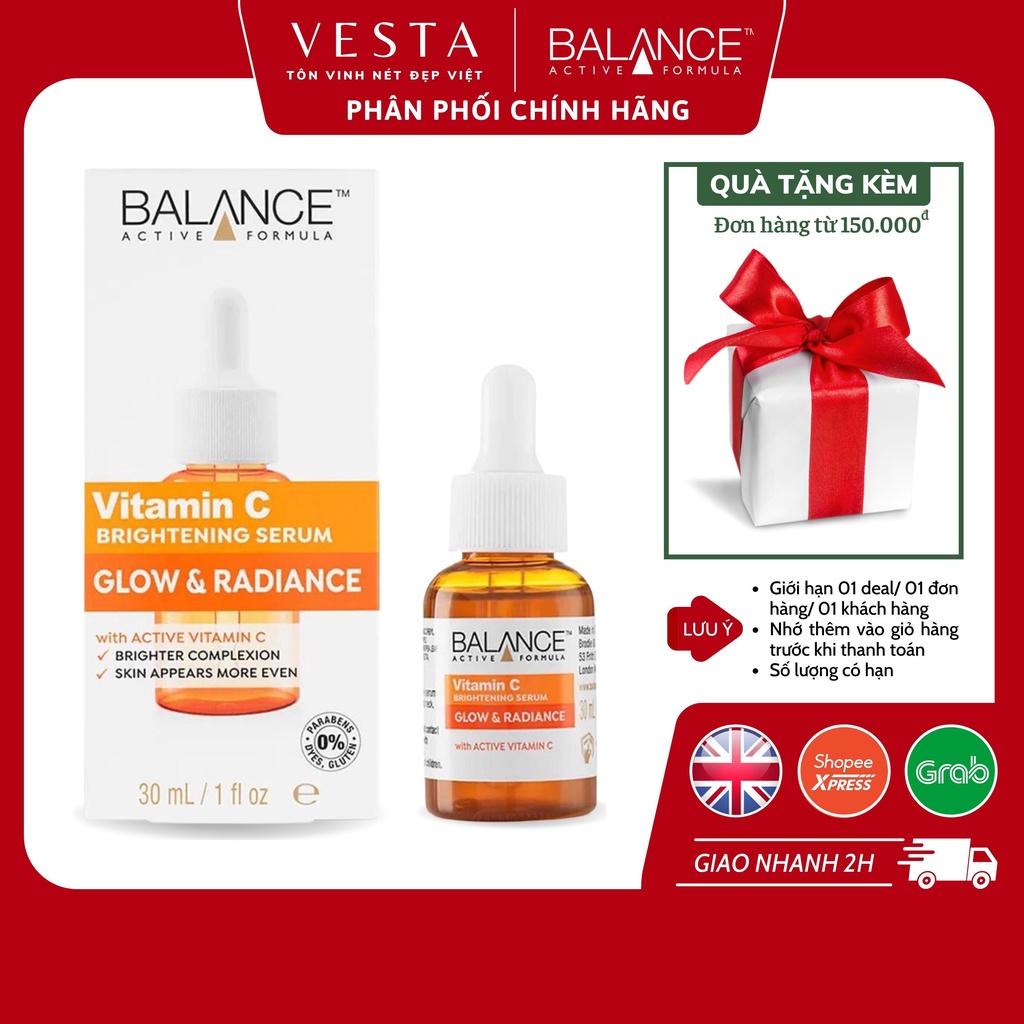 Serum Vitamin C Balance - Tinh Chất Serum Vitamin C Dưỡng Trắng Da Mờ Thâm 30ml