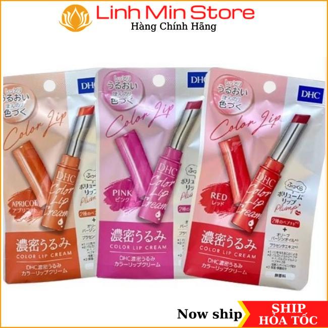 Son Dưỡng Môi DHC Color Lip Cream Nhật Bản Có Màu Cam, Đỏ, Hồng Mới