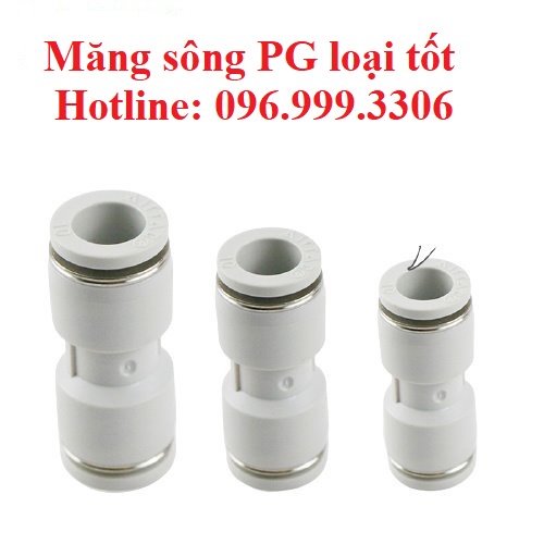 |HÀNG XỊN| Măng sông PG màu trắng loại tốt, đầu nối thu chuyển đôi hai đầu ống khí nén, phun sương giá sỉ