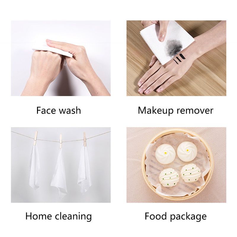 Set 50 / 100 Khăn Cotton Lau Mặt Dùng Một Lần