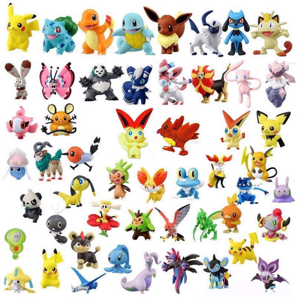 144 Pcs Pokemon Mini Figures Lot Pikachu Cake Topper Party Toys Gift