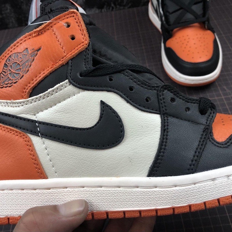 FREESHIP+HỘP+QUÀ) Giày thể thao AIR JORDAN 1 Retro High Shattered Backboard màu cam đen mũi cam x ! ! " " * , ' " '