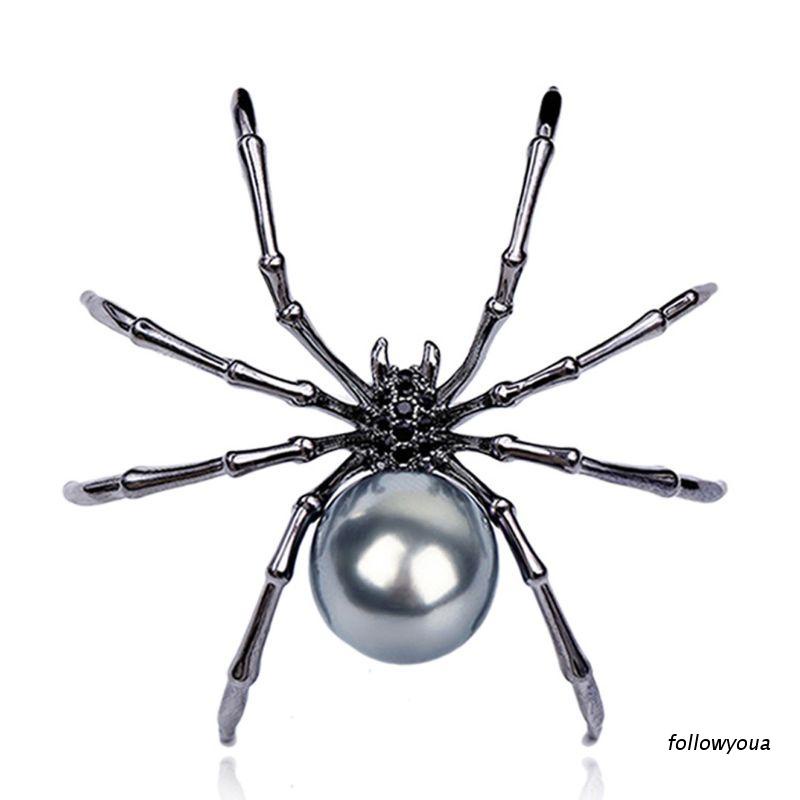 Ghim Cài Áo Hình Mạng Nhện Đính Ngọc Trai Giả Thời Trang Cho Nữ