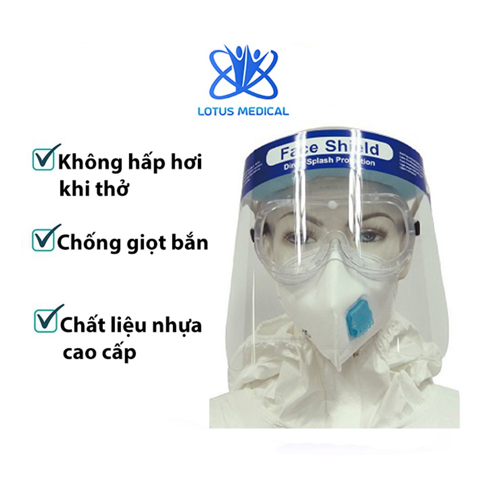 Mặt nạ chống giọt bắn đệm mút chống dịch, Kính chắn giọt bắn Face Shield