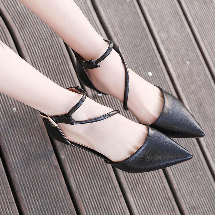 order Giày cao gót/ Giày nữ, mũi nhọn, gót nhỏ, phong cách Hàn Quốc, dễ kết hợp, mẫu mới nhất hàng Quảng Châu