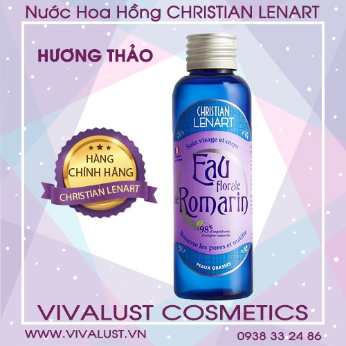 [Đại lý chính thức] Nước Hoa Hồng CHRISTIAN LENART Hoa Hương Thảo (100ml) - Eau Florale De Romarin (Dành Cho Da Dầu Mụn)