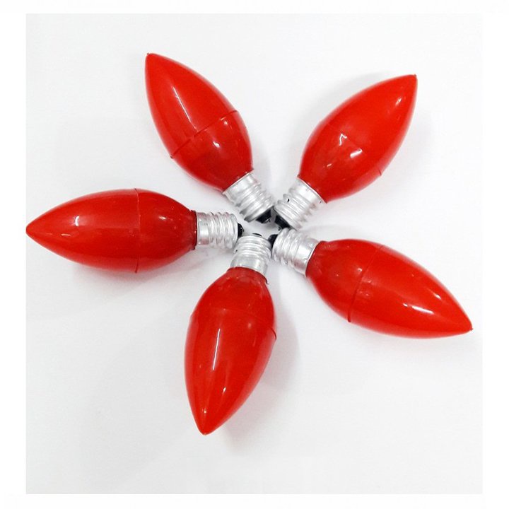 Vĩ 2 Bóng Đèn Cà Na, Bóng Led Trái Ớt 0,5w Thắp Ban Thờ, Thần Tài