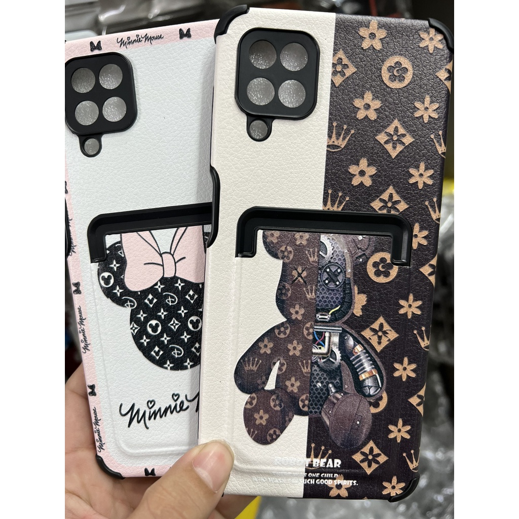 ốp lưng Samsung Galaxy A12 đặc biệt có túi giữ card tiện lợi in hình dễ thương chất liệu silicon bền dẻo chống sốc tốt